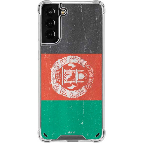 Afghanistan Flag Distressed Galaxy S21 Plus 5G Clear Case